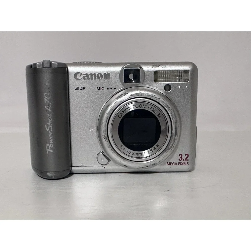 Canon PowerShot A70 3.2MP Compact Point & Shoot Digital Camera Silver Untested